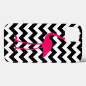 Hellrosa Flamingo Black und White Zigzag Case-Mate iPhone Hülle (Rückseite (Horizontal))
