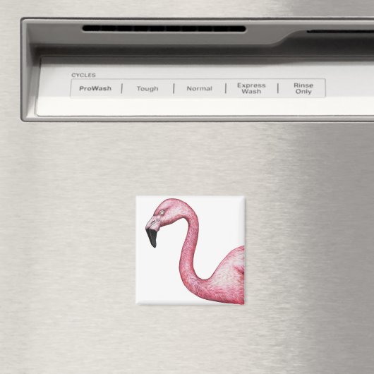 Hellrosa Flamingo Illustration Magnet (In Situ (Geschirrspüler))