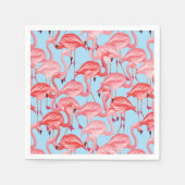 Hellrosa Flamingos auf blau Serviette (Vorderseite)