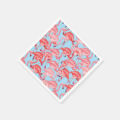 Hellrosa Flamingos auf blau Serviette (Ecke)