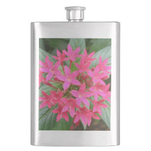 Hellrosa Flasche mit tropischen Blume Flachmann