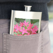 Hellrosa Flasche mit tropischen Blume Flachmann (Beispiel)
