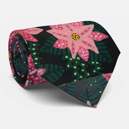 Hellrosa Floral Bouquet Krawatte (Gerollt)