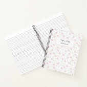 Hellrosa Floral Coquette Ästhetische Spirale Notizblock (Innenseite)