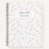 Hellrosa Floral Coquette Ästhetische Spirale Notizblock (Vorderseite)