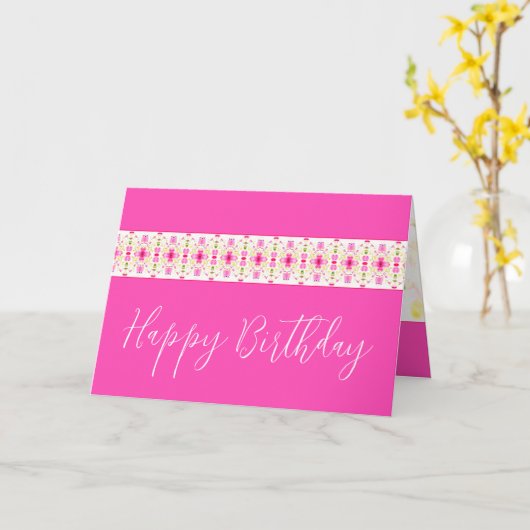 Hellrosa Floral Karte (Gelbe Blume)