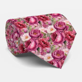 Hellrosa Floral Watercolor Neck Tie Krawatte (Gerollt)