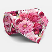 Hellrosa Floral Watercolor Neck Tie Krawatte (Gerollt)