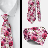 Hellrosa Floral Watercolor Neck Tie Krawatte