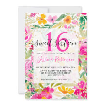 Hellrosa florale Aquarellfarben Goldener Chic Swee