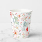 Hellrosa florale Elegant Chefs Pappbecher (Links)