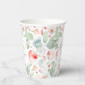 Hellrosa florale Elegant Chefs Pappbecher (Rechts)