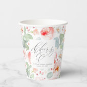 Hellrosa florale Elegant Chefs Pappbecher (Vorderseite)