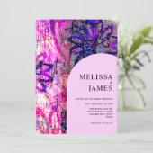 Hellrosa florale feine, farbenfrohe Hochzeit Einladung (Stehend Vorderseite)