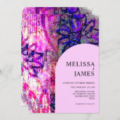 Hellrosa florale feine, farbenfrohe Hochzeit Einladung (Vorne/Hinten)