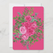 Hellrosa, florale Hochzeitseinladungen Einladung (Rückseite)