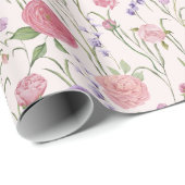 hellrosa, florales, elegantes Ereignis Geschenkpapier (Rolleneckpunkt)