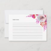 Hellrosa Florals Rezept Karte für Brautparty (Rückseite)