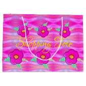 Hellrosa Flower Shopping Große Geschenktüte (Rückseite)