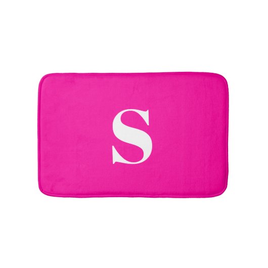 Hellrosa Fuchsia Personalisierte Monogramm-Bademat Badematte (Vorderseite)