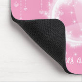 Hellrosa funkelnd weiße Herz-Mausunterlage Mousepad (Ecke)