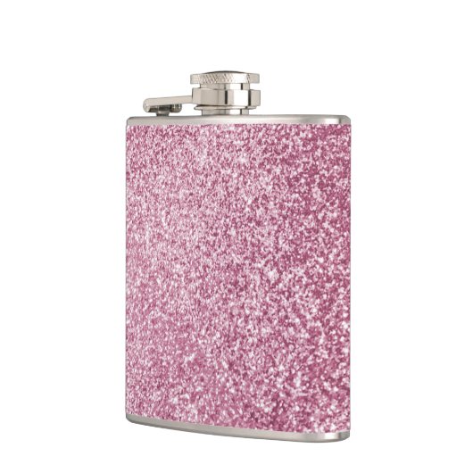 hellrosa funkelnder Glitzer gürtlich Flachmann (Links)