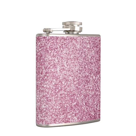 hellrosa funkelnder Glitzer gürtlich Flachmann (Rechts)