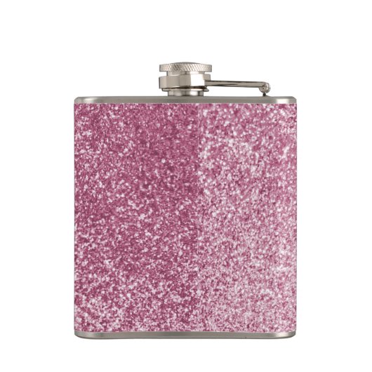 hellrosa funkelnder Glitzer gürtlich Flachmann (Rückseite)