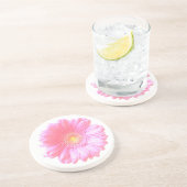 Hellrosa Gänseblümchen Getränkeuntersetzer (Seite)