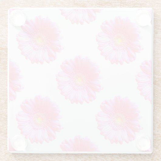 Hellrosa Gänseblümchen Glasuntersetzer (Rückseite)