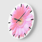 Hellrosa Gänseblümchen Große Wanduhr (Winkel)