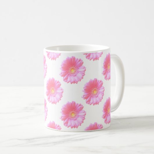 Hellrosa Gänseblümchen Kaffeetasse (VorderseiteRechts)