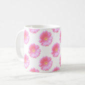 Hellrosa Gänseblümchen Kaffeetasse (Vorderseite Links)