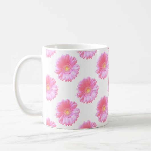Hellrosa Gänseblümchen Kaffeetasse (Links)