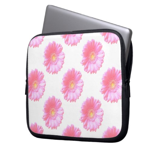 Hellrosa Gänseblümchen Laptopschutzhülle (Vorderseite Links)