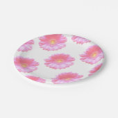 Hellrosa Gänseblümchen Pappteller (Schrägansicht)