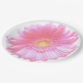 Hellrosa Gänseblümchen Pappteller (Schrägansicht)