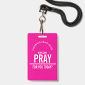 Hellrosa Gebetskirche ehrenamtlich Abzeichen Ausweis (Vorderseite mit Lanyard)