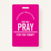 Hellrosa Gebetskirche ehrenamtlich Abzeichen Ausweis (Rückseite)