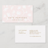 Hellrosa, gebürstete, blumengeschmückte Stuhlhaare Visitenkarte (Vorne/Hinten)