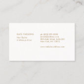 Hellrosa, gebürstete, blumengeschmückte Stuhlhaare Visitenkarte (Rückseite)