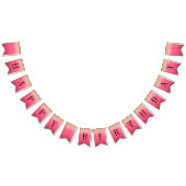 Hellrosa Geburtstag mit goldenem Glitzer Wimpelkette (Alle)