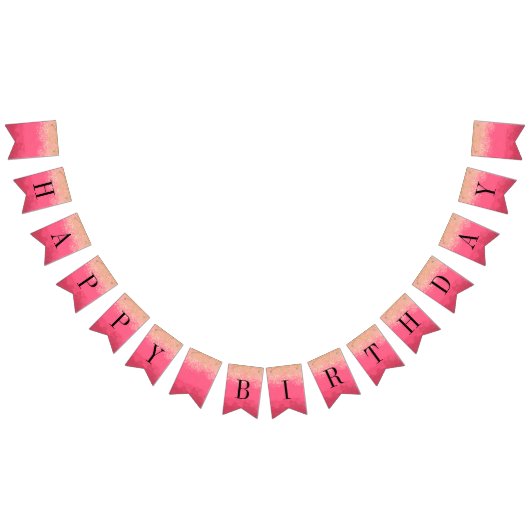 Hellrosa Geburtstag mit goldenem Glitzer Wimpelkette (Alle)