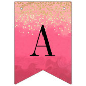 Hellrosa Geburtstag mit goldenem Glitzer Wimpelkette (Dritte Fahne)