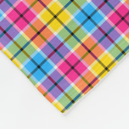 Hellrosa, gelb und blau Kariert Fleecedecke