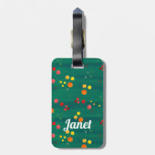 Hellrosa, gelb und grün gepäckanhänger (Rückseite vertikal)