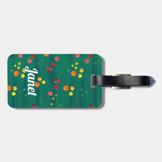 Hellrosa, gelb und grün gepäckanhänger (Rückseite horizontal)