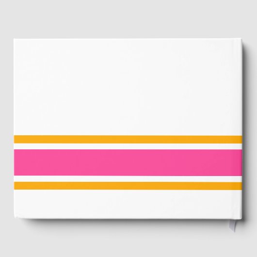 Hellrosa gelbe Kante, Streifen auf weißem Grund Gästebuch (Rückseite)