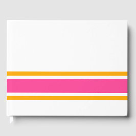 Hellrosa gelbe Kante, Streifen auf weißem Grund Gästebuch