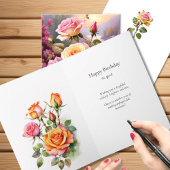 Hellrosa Gelbe Rosen Floral Wasserfarbe Karte